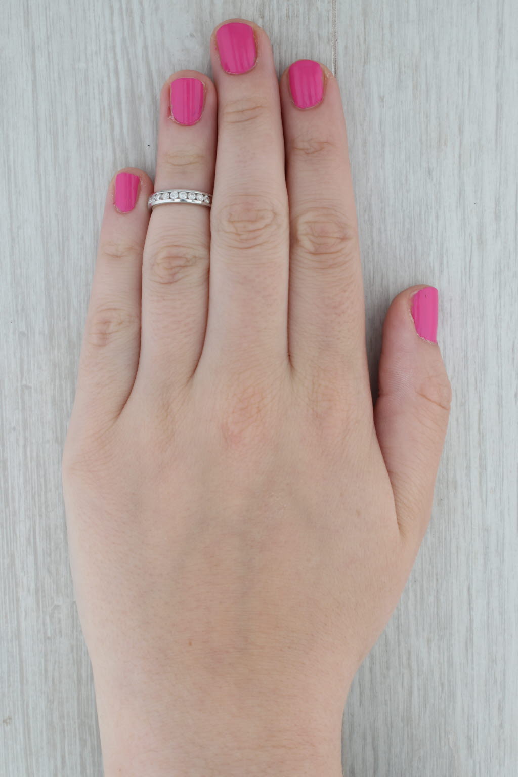 Dark Gray 0.40ctw Diamond Wedding Band 14k White Gold Size 4-4.25 Stackable