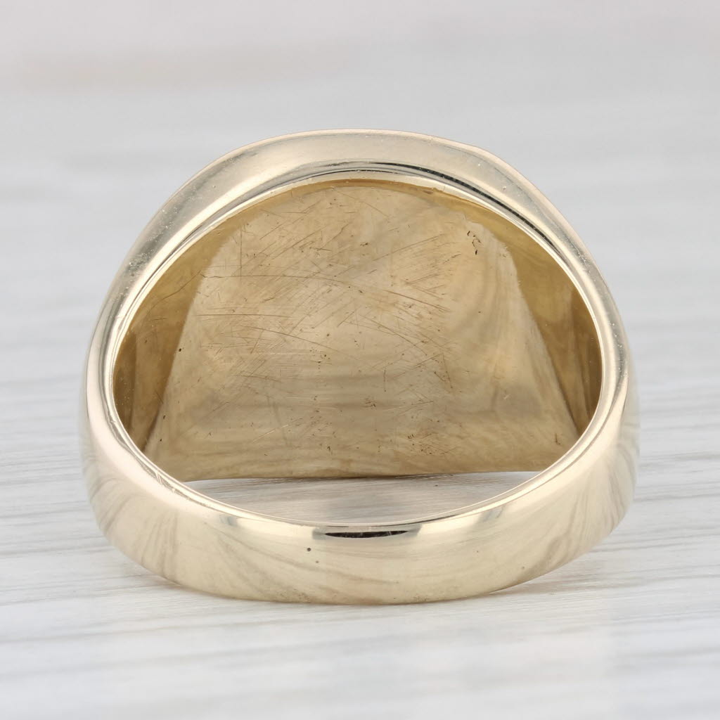 Light Gray Masonic Signet Ring 10k Gold Lab Created Ruby Blue Lodge Vintage Square Compass