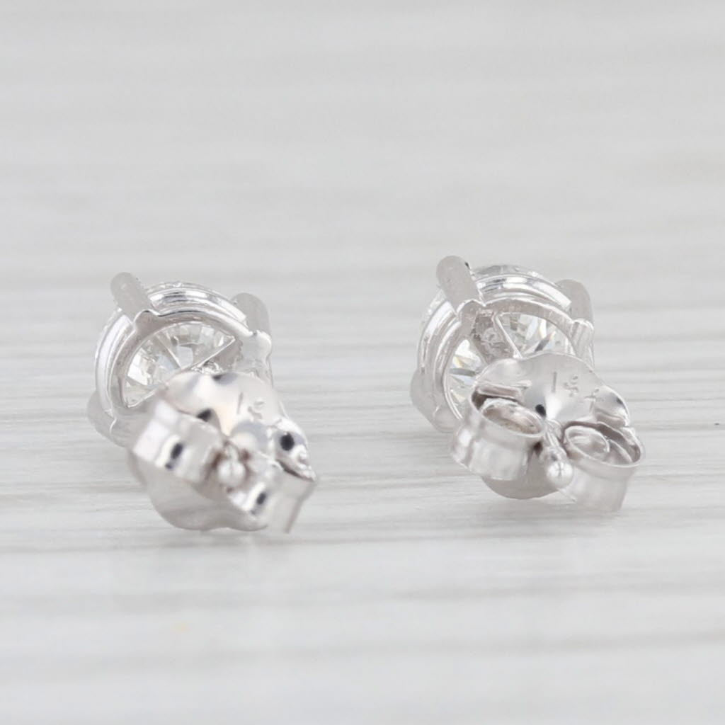 Light Gray New 0.58ctw Diamond Stud Earrings 14k White Gold Round Solitaire Studs
