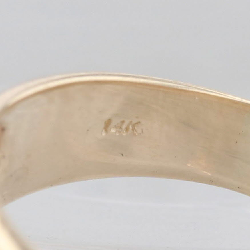Gray Lab Created Opal Mosaic Domed Ring 14k Yellow Gold Size 9