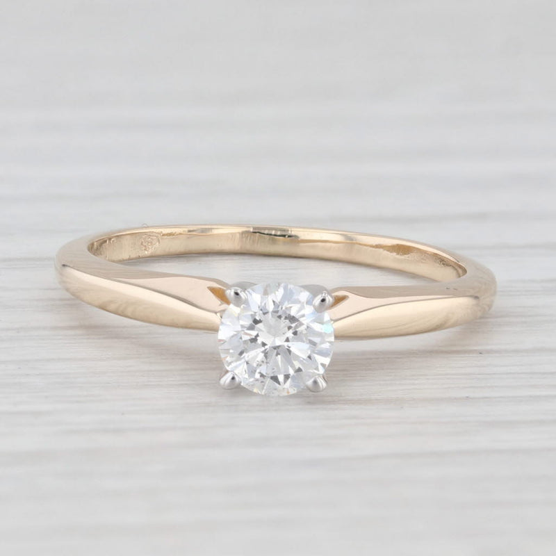 0.47ct Round Solitaire Diamond Engagement Ring 14k Yellow Gold Size 6.25