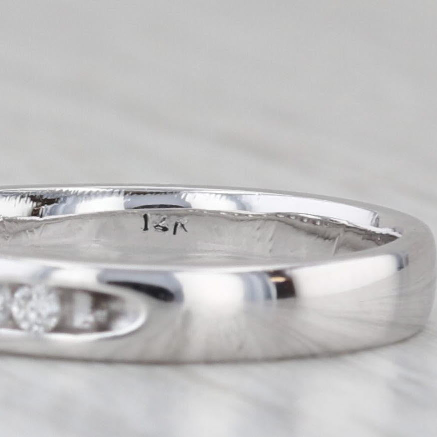0.16ctw Diamond Wedding Band 14k White Gold Stackable Anniversary Ring Size 5