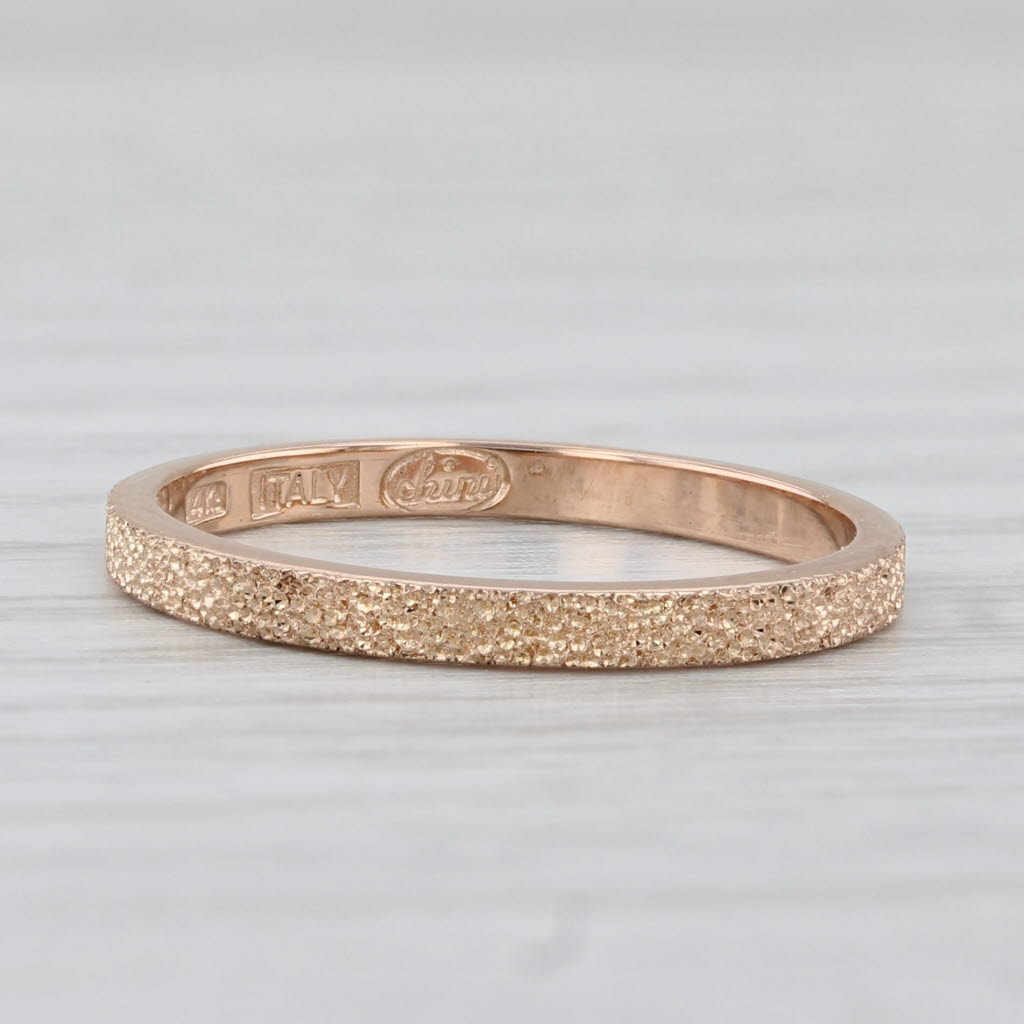 Light Gray Brushed Rose Gold Ring 14k Wedding Stackable Band Size 6