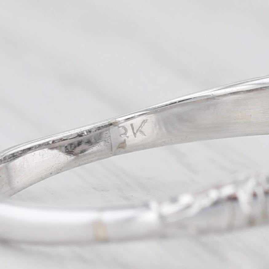 Light Gray Art Deco 0.25ct Diamond Engagement Ring 18k 14k White Gold Size 7