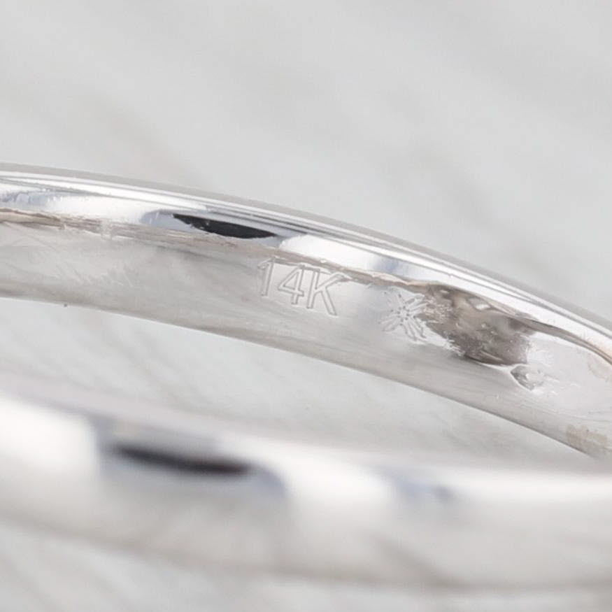 Light Gray 0.95ctw Round Diamond Halo Engagement Ring 14k White Gold Size 7.75