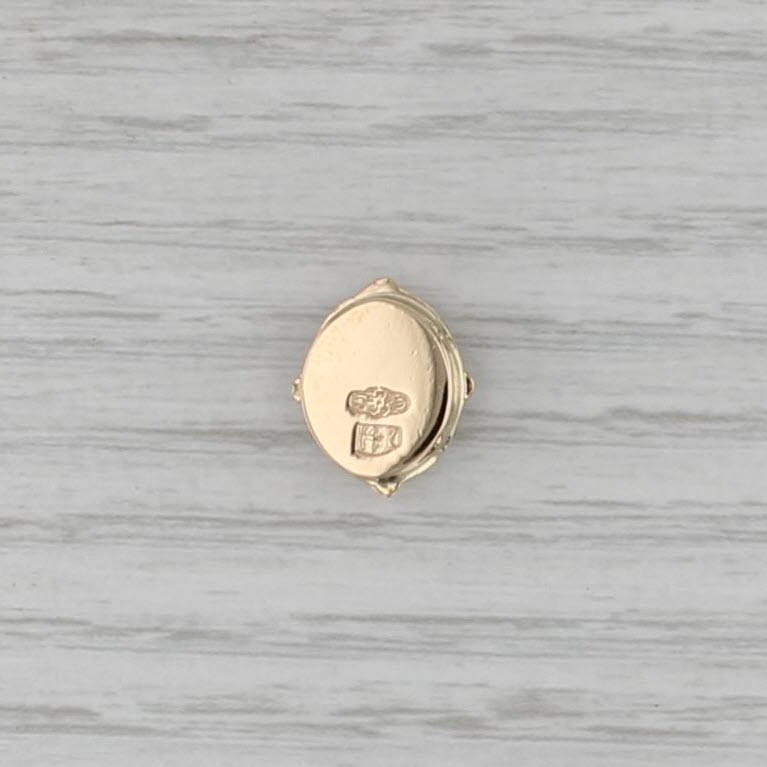 Old Victoria 1.55ct Blue Topaz Slide Bracelet Charm 14k Yellow Gold Vintage