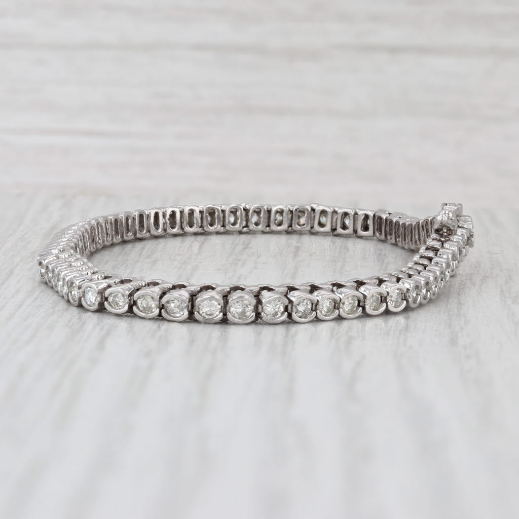 2.50ctw Diamond Tennis Bracelet 14k White Gold 7" 3.6 mm