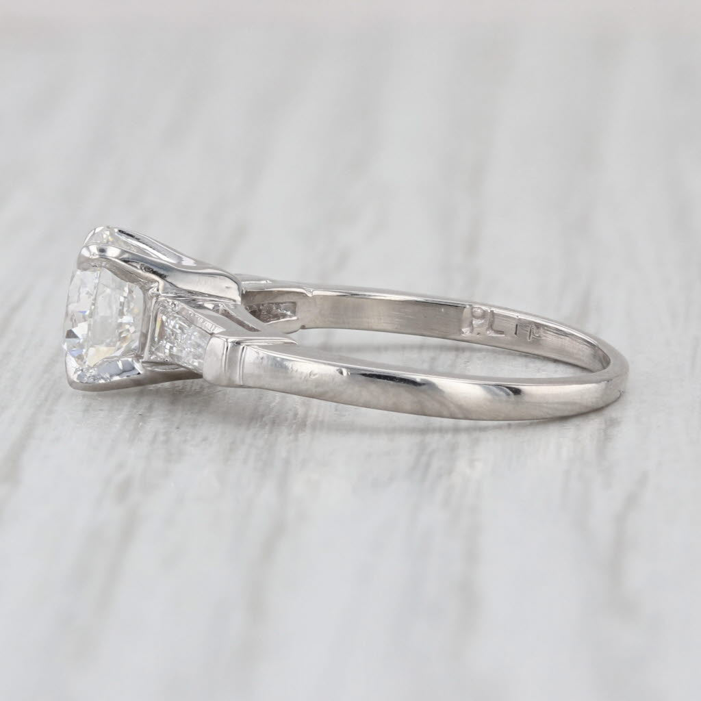 Vintage 1.64ctw IGI Round Lab Grown Diamond Engagement Ring Platinum Size 5.5