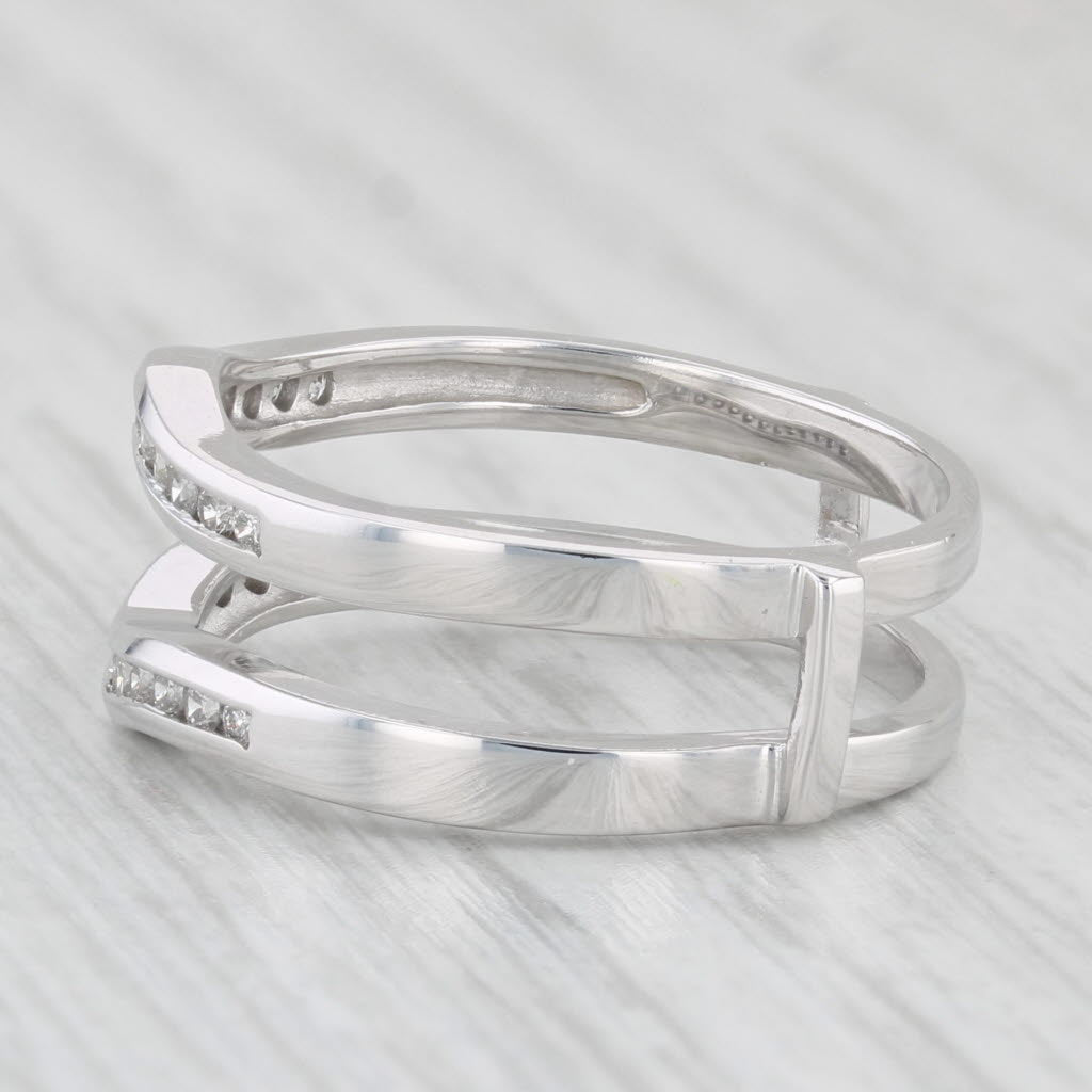 Light Gray 0.33ctw Diamond Jacket Guard Ring 14k White Gold Size 7 Wedding Band