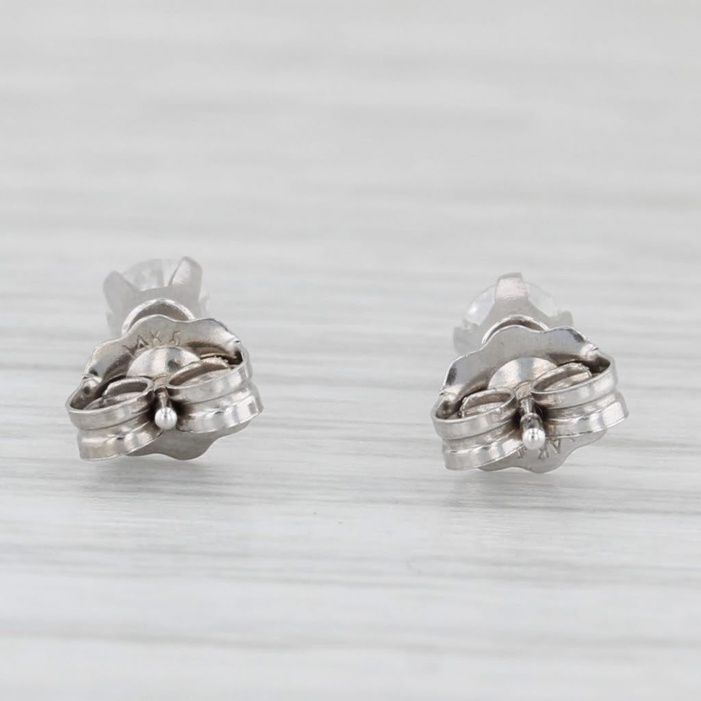 Light Gray 0.18ctw Diamond Round Solitaire Stud Earrings 14k White Gold