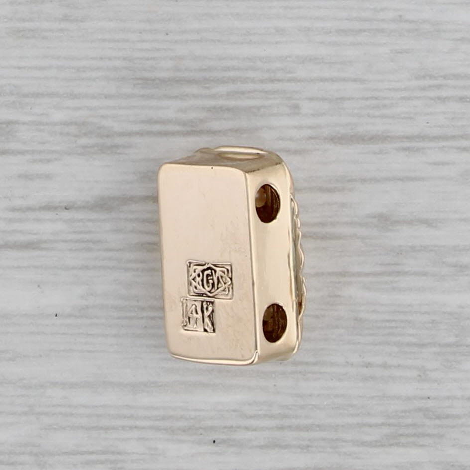 Gray Cultured Pearl Slide Bracelet Charm 14k Yellow Gold Vintage Richard Glatter