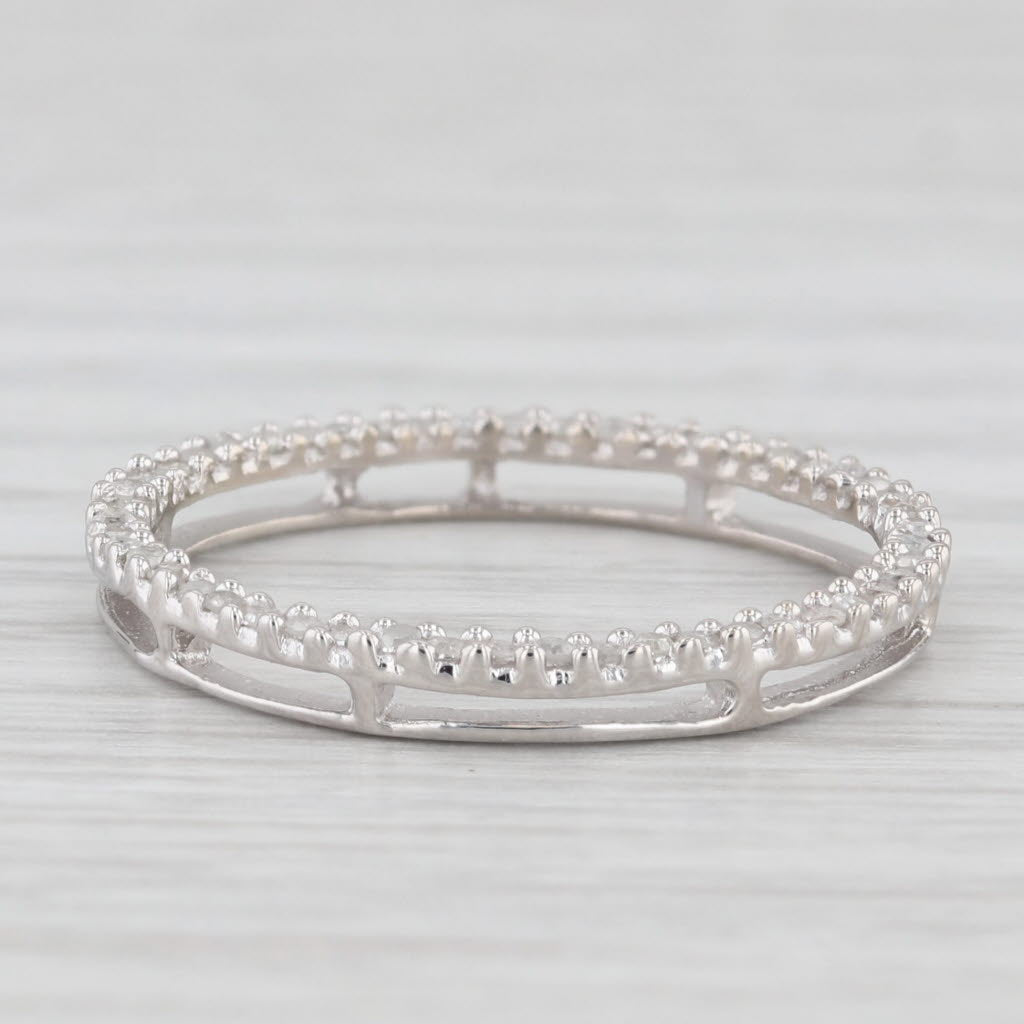 Light Gray 0.20ctw Diamond Eternity Circle Pendant 10k White Gold