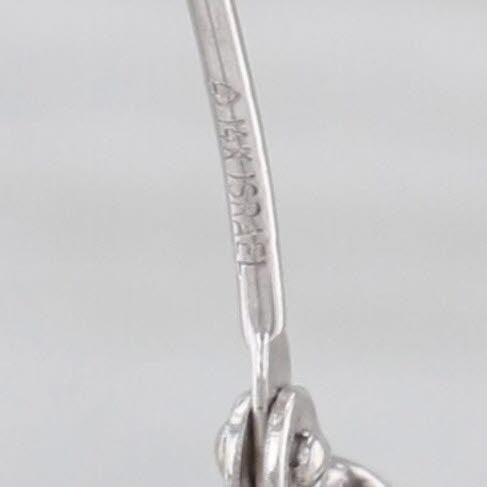 Textured 14k White Gold Hoop Earrings Snap Top Round Hoops