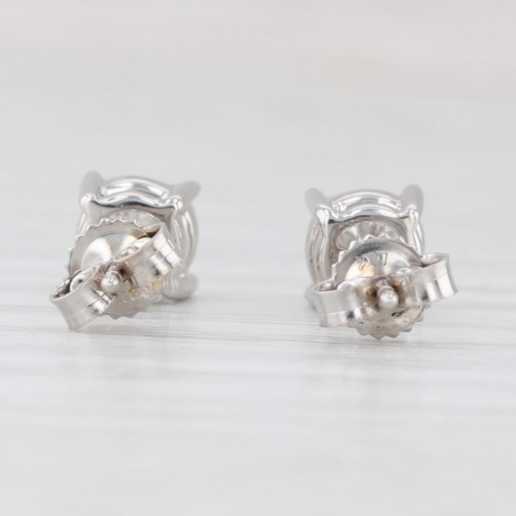Light Gray 0.50ctw Round Diamond Solitaire Stud Earrings 14k White Gold