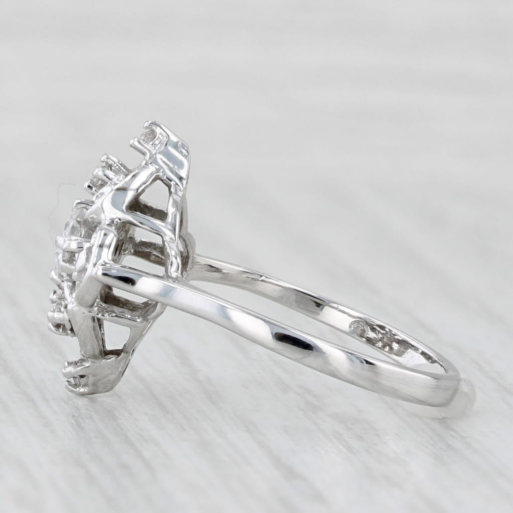 Light Gray 0.23ctw Diamond Cluster Ring 10k White Gold Size 6