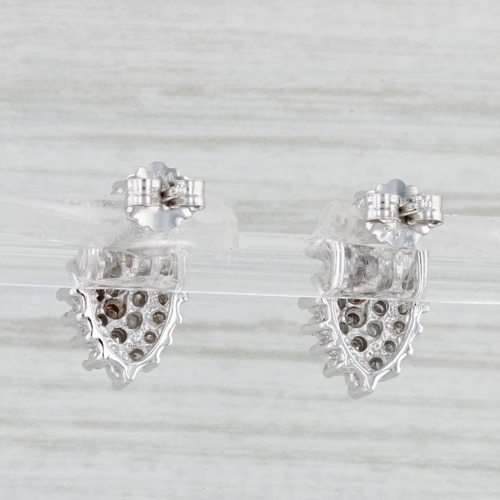 Light Gray 0.26ctw Diamond Cluster Stud Earrings 10k White Gold