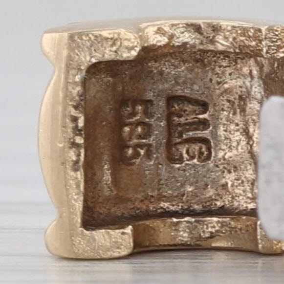 Authentic Pandora Beveled Clip Lock Charm 750256 14k Gold 585 ALE