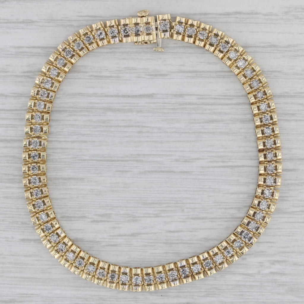 Gray 1.76ctw Diamond Tennis Bracelet 10k Yellow Gold 7.5” 5.5mm