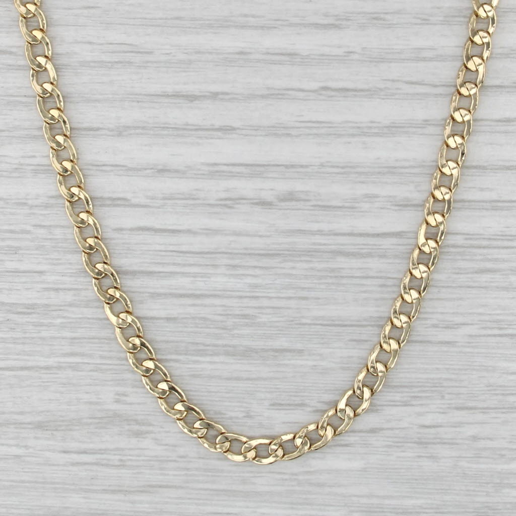 Curb Chain Necklace 18k Yellow Gold Italian 20" 4.6mm