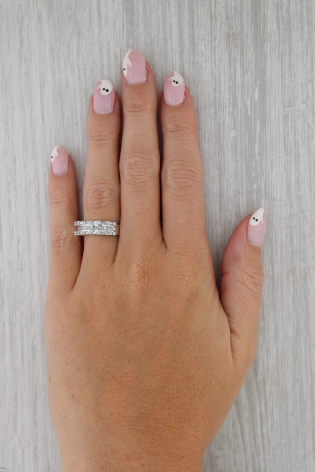 0.50ctw Diamond Ring 10k White Gold Size 7 Bridal Wedding Anniversary Band