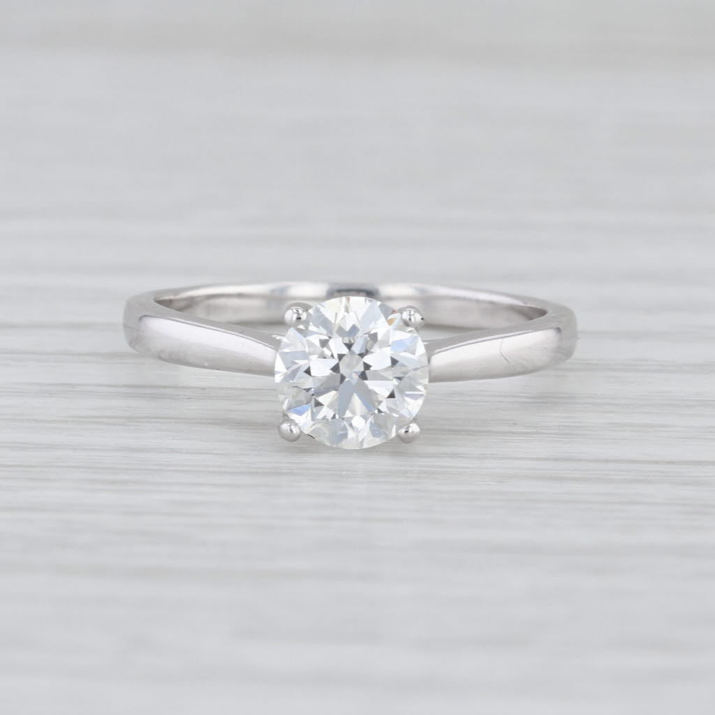 GIA 1.20ct Round Diamond Solitaire Engagement Ring 14k White Gold Size 8