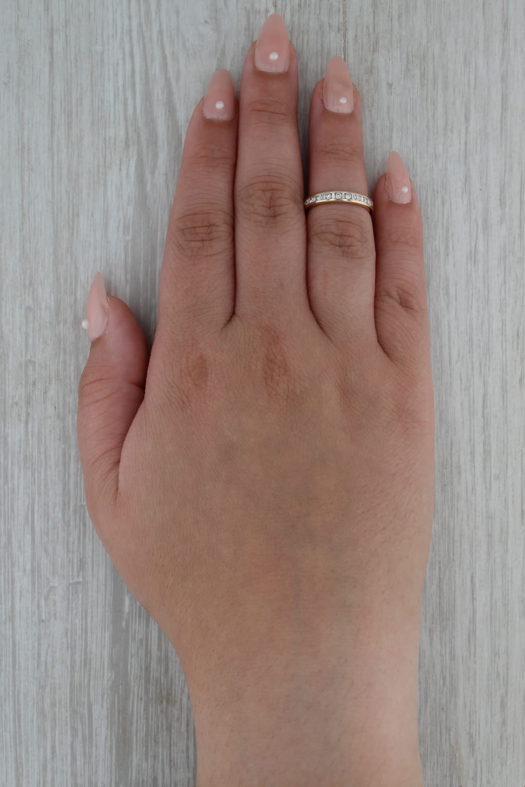 0.20ctw Diamond Wedding Band 14k Yellow Gold Size 4.5 Stackable Ring