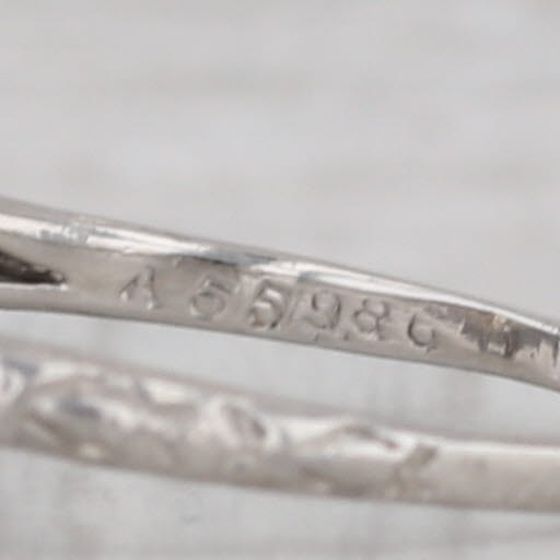 Vintage 1.38ctw Diamond Engagement Ring 18k White Gold Platinum Size 6.75 GIA