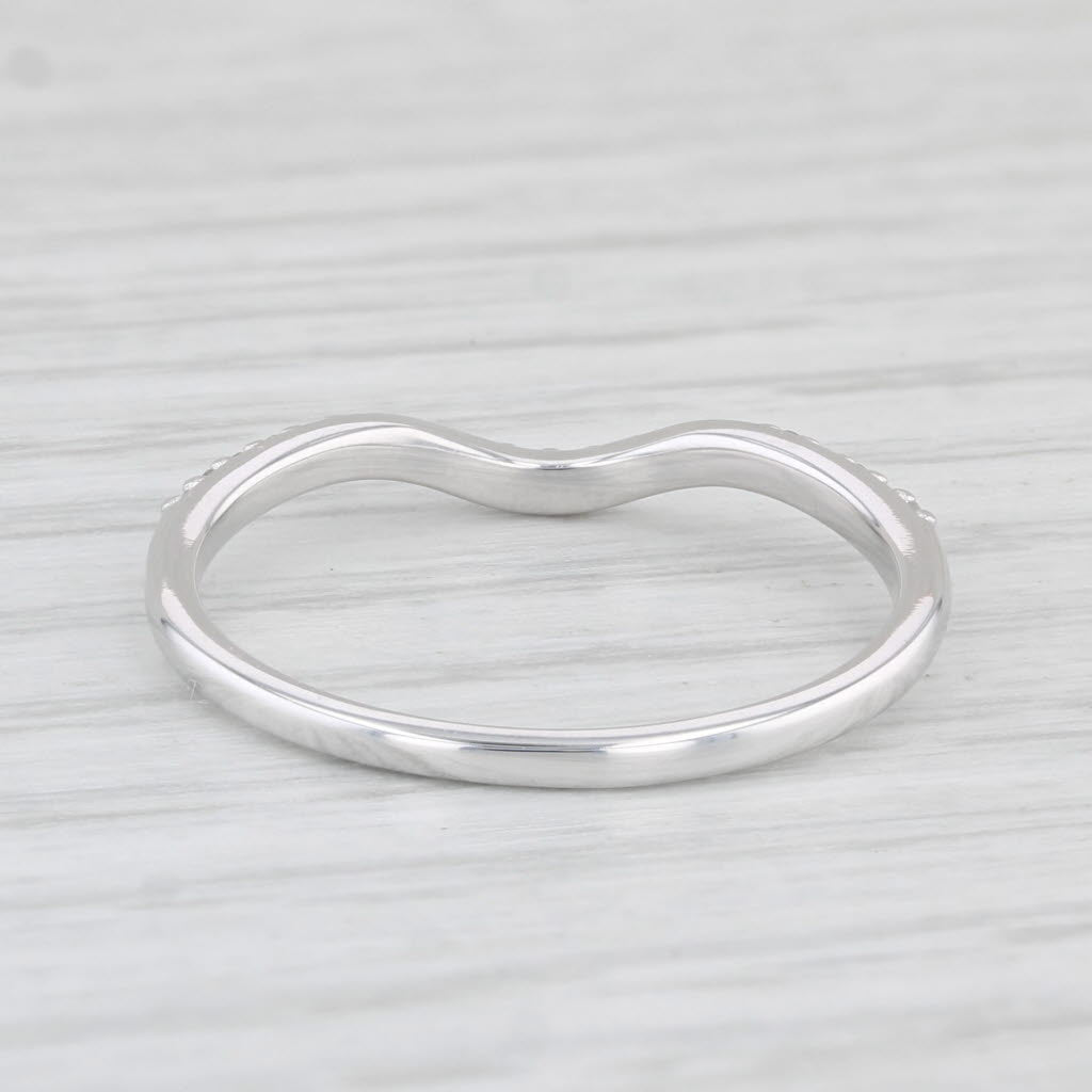 Light Gray Contoured Wedding Band Guard 10k White Gold Size 7 Stackable Ring