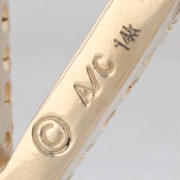 0.30ctw Diamond Letter Initial N Pendant 14k Yellow Gold Floating Drop