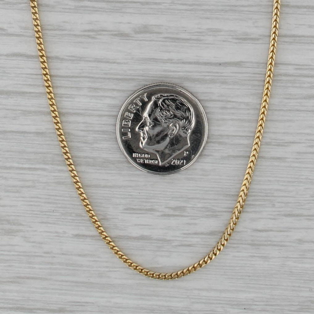 Franco Chain Necklace 16" 1.4mm 14k Yellow Gold Italian