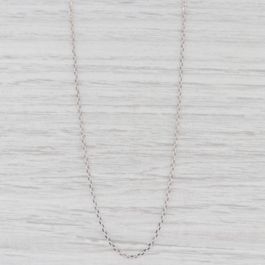 New Diamond Cut Cable Chain Necklace 14k White Gold 18" 1.3mm