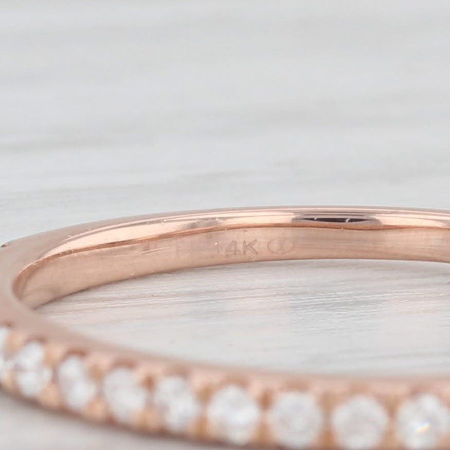 Light Gray 0.33ctw Diamond Wedding Band 14k Rose Gold Size 6.25 Stackable Anniversary
