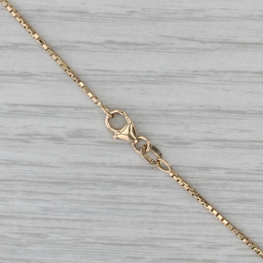 Box Chain Necklace 14k Yellow Gold 18" 1.1mm