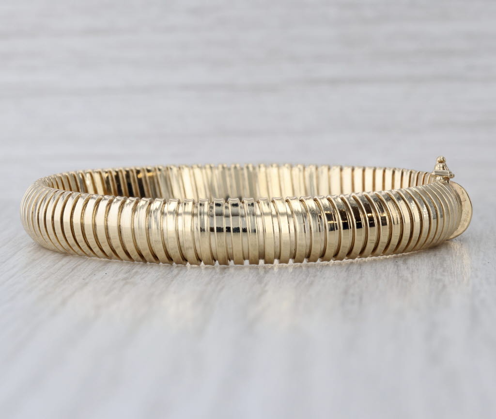 Omega Chain Bracelet 14k Yellow Gold 6.75" 9.2mm Italy