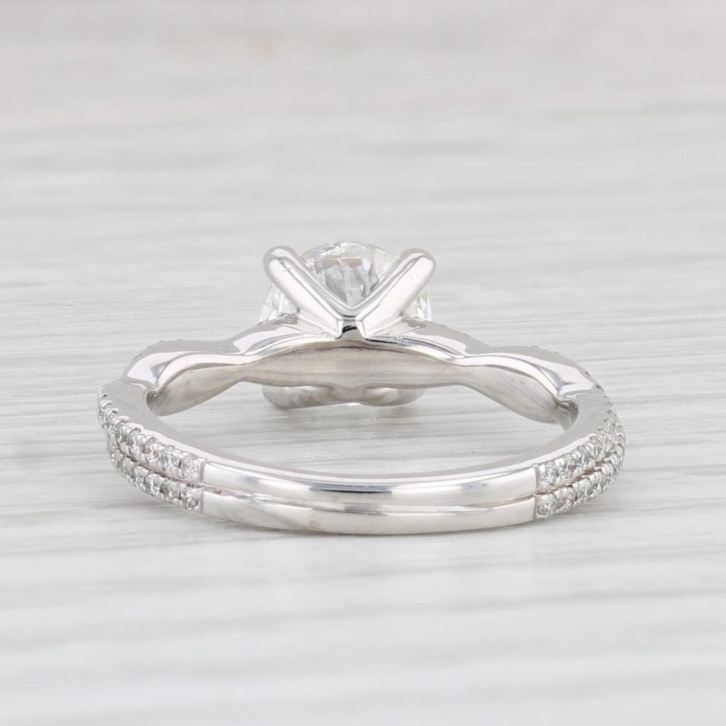 Light Gray 1.47ctw Round Diamond Engagement Ring 18k White Gold Size 5.5