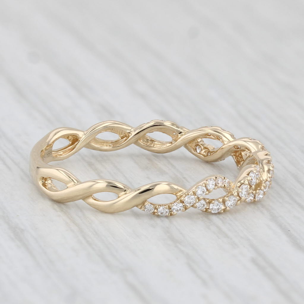 Light Gray New 0.24ctw Diamond Stackable Ring 14k Yellow Gold Wedding Band Size 7.5