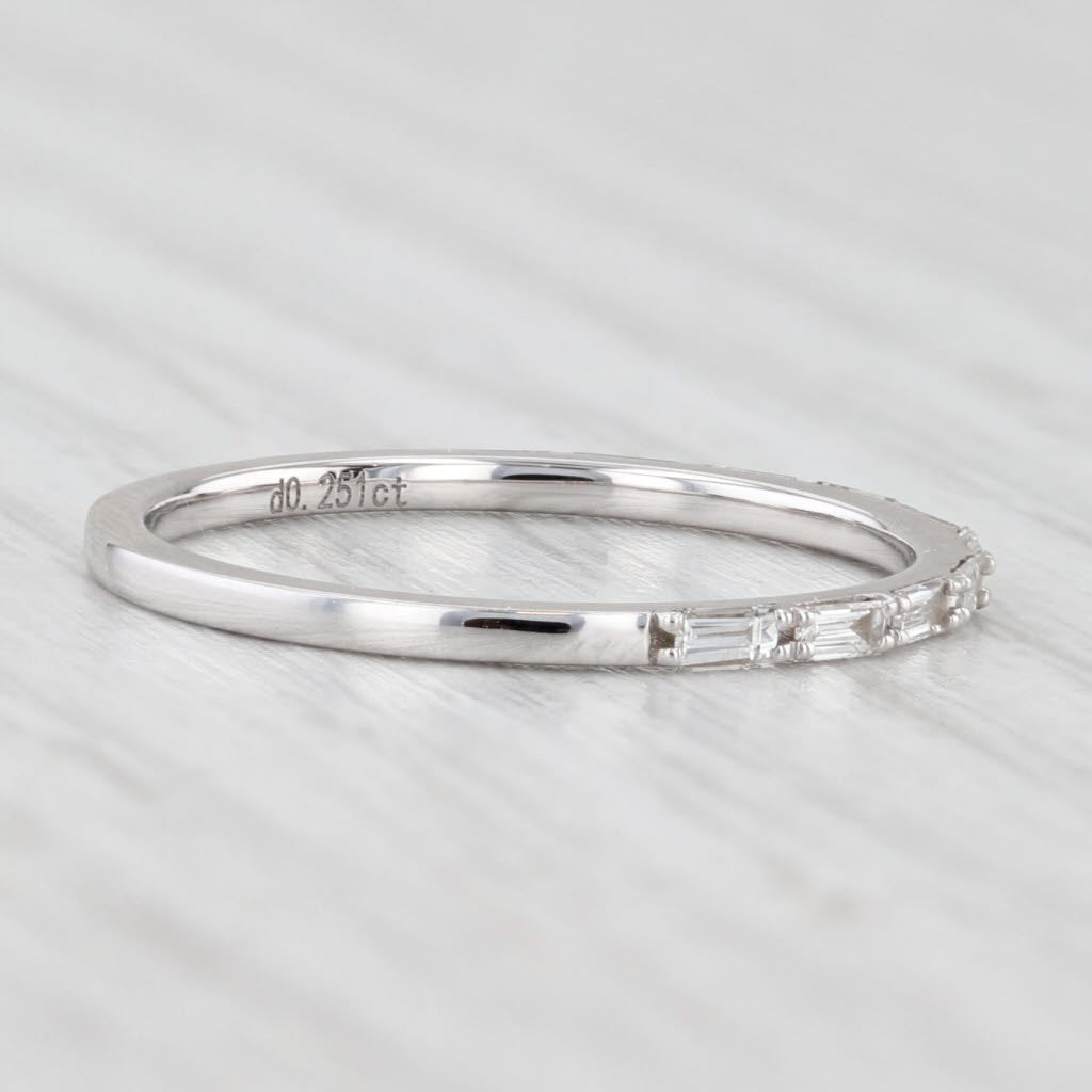 Light Gray New 0.25ctw Diamond Wedding Band 14k White Gold Stackable Anniversary Ring 6.25