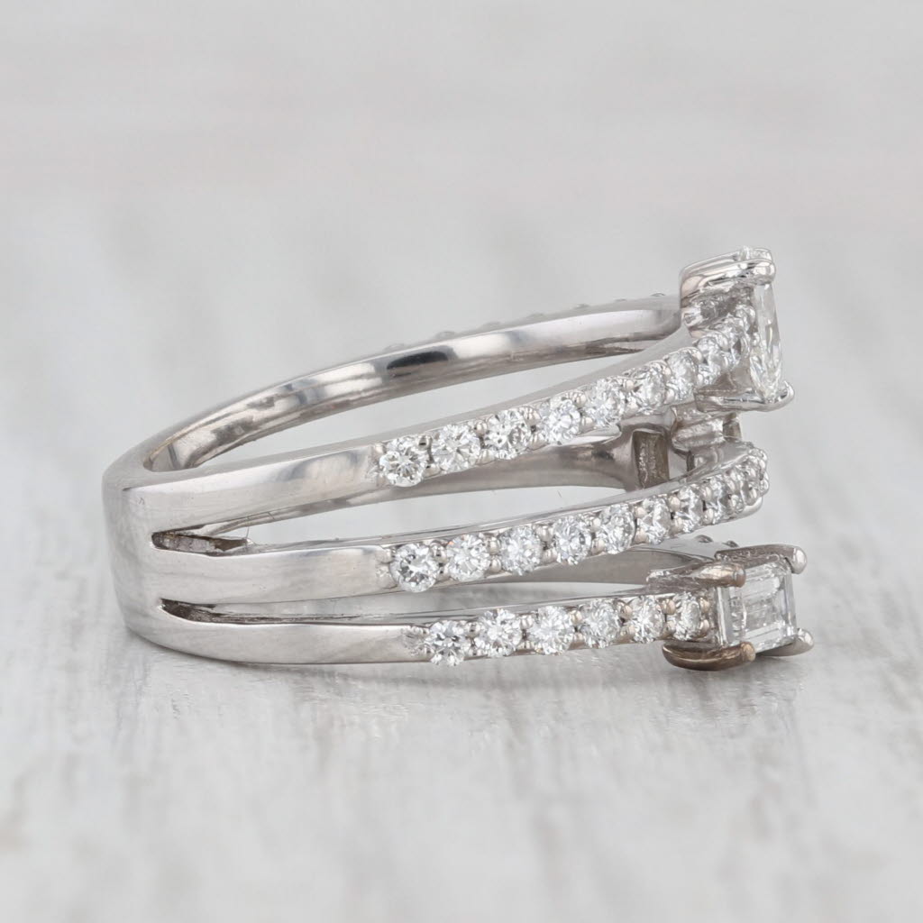 Penny Preville 1.14ctw Diamond Orbit 3-Band Ring 18k White Gold Size 6