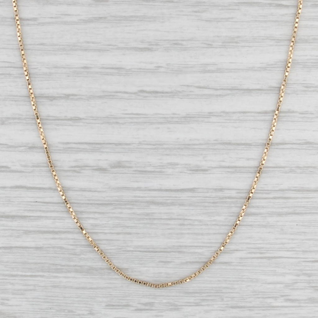 Box Chain Necklace 14k Yellow Gold 15.25" 1.1mm