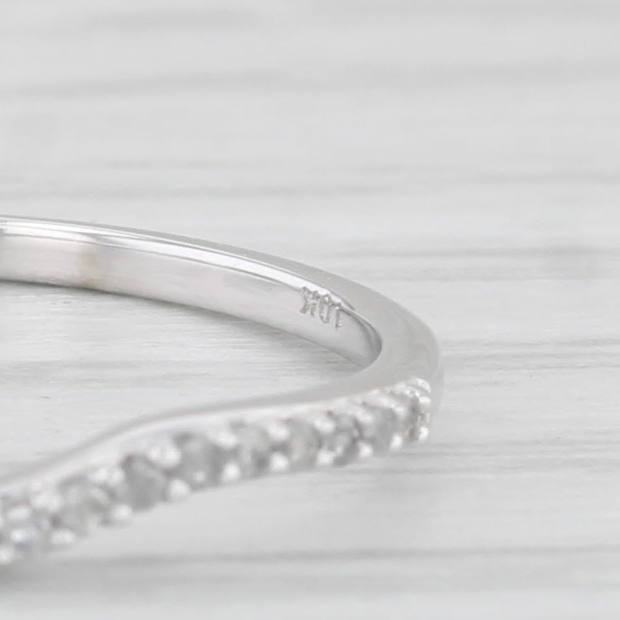 Light Gray Contoured Wedding Band Guard 10k White Gold Size 7 Stackable Ring