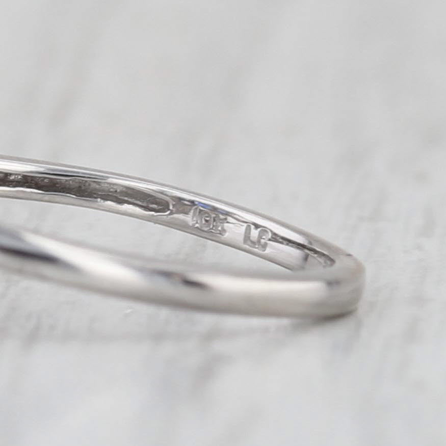 1.41ctw Lab Created Blue Sapphire White Topaz Ring 10k White Gold Size 7 Bypass
