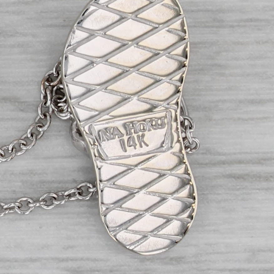 Gray Na Hoku 0.10ctw Diamond Flip Flop Pendant Necklace 19.5" Adjustable Cable Chain