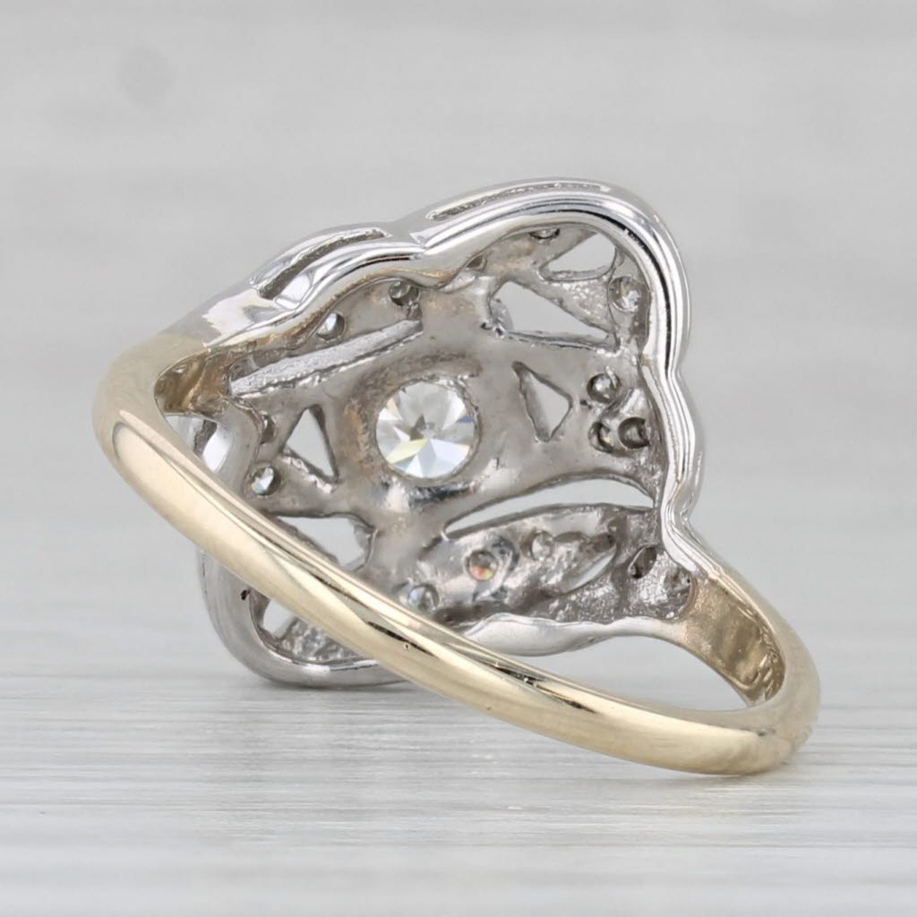 Gray Vintage 0.24ctw Diamond Ring 14k White Yellow Gold Size 7.25