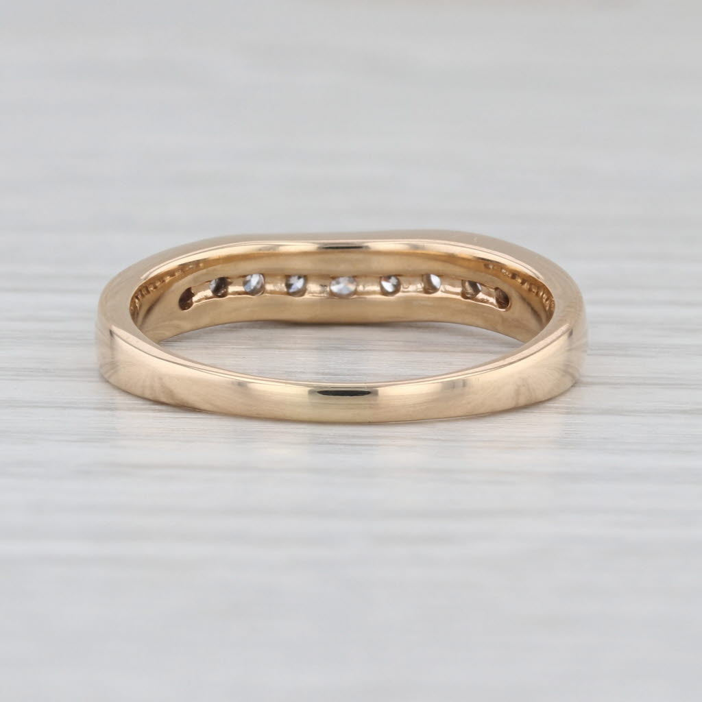 0.45ctw Curved Diamond Wedding Band 14k Gold Size 8.5 Anniversary Stackable