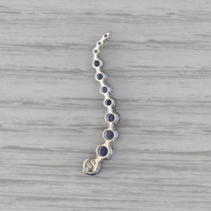 0.93ctw Tanzanite Diamond Journey Pendant 14k White Gold