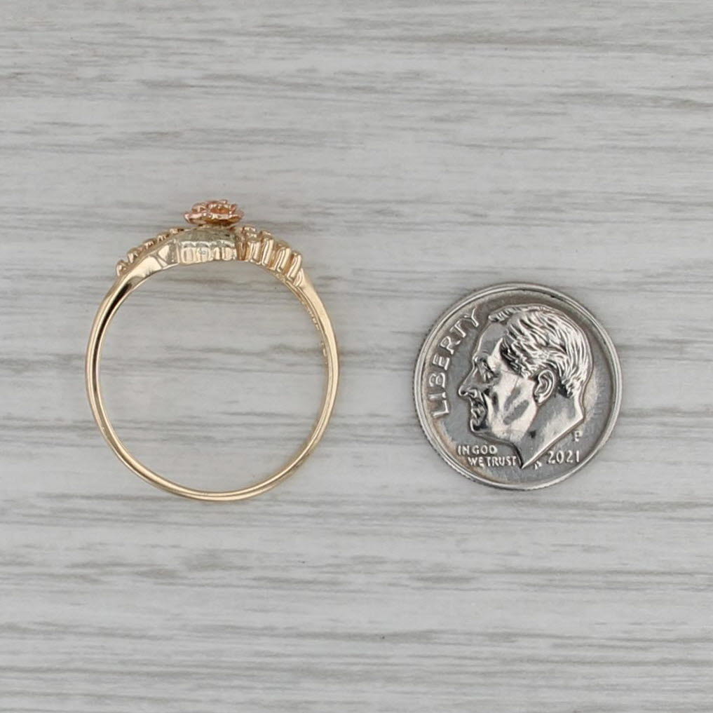 Gold Diggers Black Hills Gold Floral Ring 12k 10k Yellow Rose Green Gold Size 10