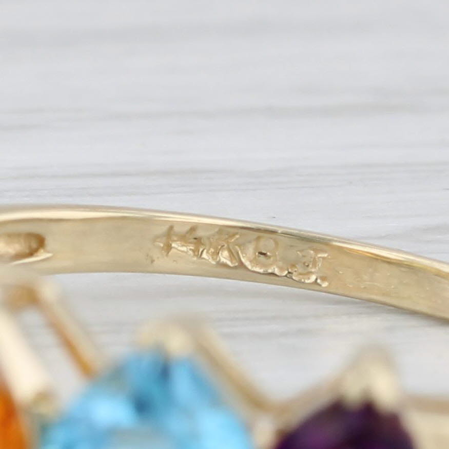 Light Gray 2.25ctw Multi-stone Hearts Ring 14k Gold Citrine Amethyst Topaz Peridot Garnet
