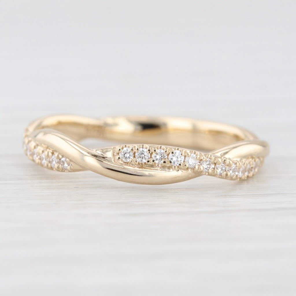 Light Gray New 0.17ctw Diamond Wedding Band 14k Yellow Gold Stackable Anniversary Ring 6.5