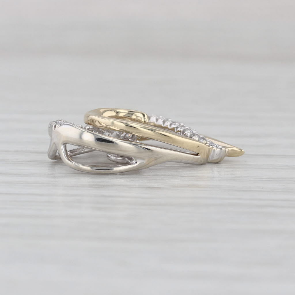 0.48ctw Lab Created Diamond Interlocking Hearts Pendant 10k Yellow White Gold