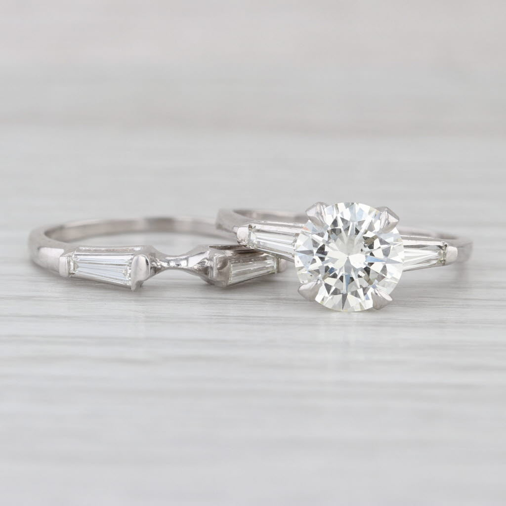 2.30ctw Diamond Engagement Ring Wedding Band Guard Bridal Set Platinum Size 7